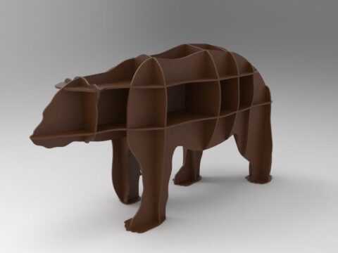 Laser Cut Bear Shelf CNC Plans DWG File