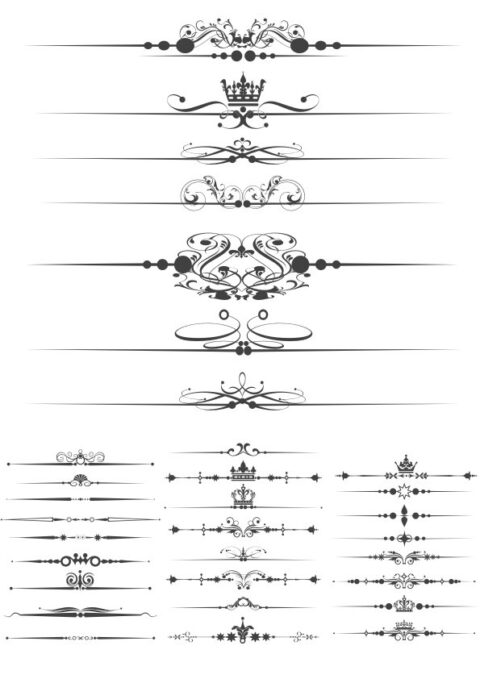 Line Borders Text Dividers Free Vector