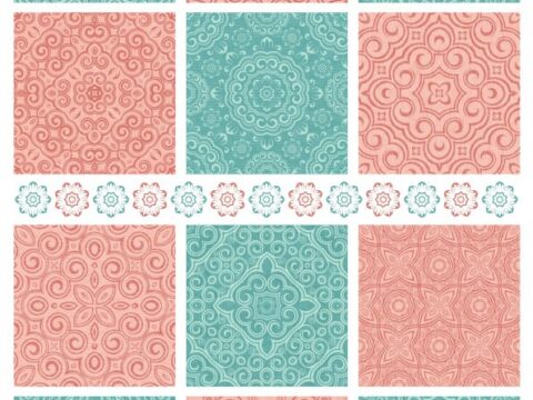 Seamless Textile Patterns Free Vector