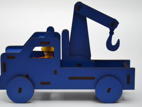Laser Cut Playmobil Tow Truck Toy For Kids 4mm MDF SVG File