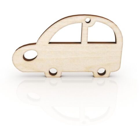 Laser Cut Retro Car Keychain Wooden Key Ring Free Vector