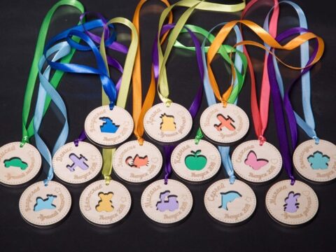 Laser Cut Wooden Medals For School Free Vector