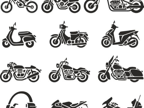 Motorcycle Silhouettes Vector Set Free Vector