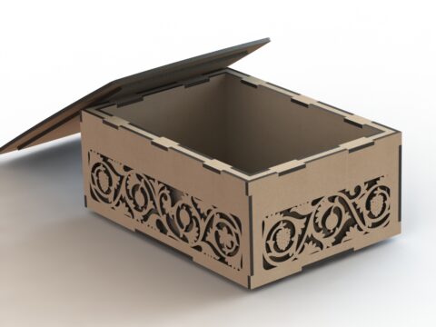 Box Decorated Double Wall Laser Cut Free Vector