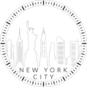 New York City Skyline Clock Laser Cut Template PDF File