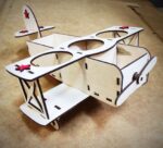 Laser Cut Airplane Model Beer Holder Free Vector