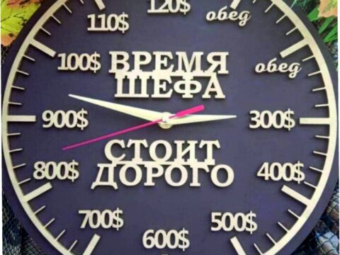 Laser Cut Chef Wall Clock время шефа стоит дорого Free Vector