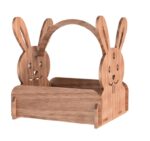 Laser Cut Bunny Shaped Wooden Basket Free Vector