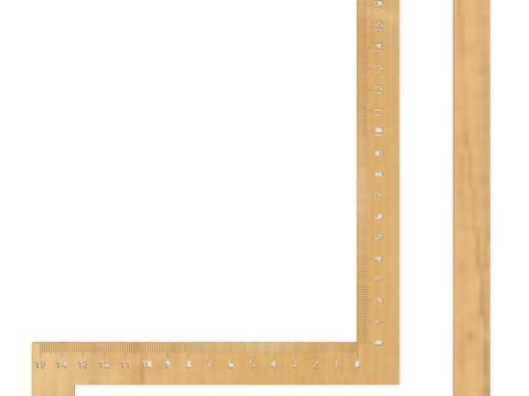 Laser Cut Try Square Ruler With Engraving Free Vector