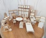 Laser Cut Miniature Dollhouse Furniture Set Free Vector