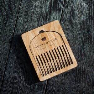 Laser Cut Wooden Beard Comb Set With Case Free Vector