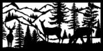 30 X 60 Buck Two Does Mountains River Plasma Metal Art DXF File