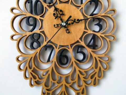 Laser Cut Decorative Clock Free Vector