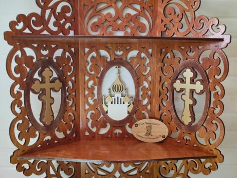 Laser Cut Wooden Shelf For Icons Christian Home Altar Carved Shelf Free Vector
