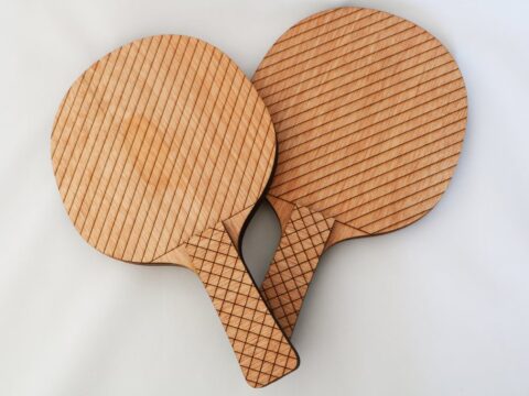 Table Tennis Rackets Laser Cut Template Free Vector