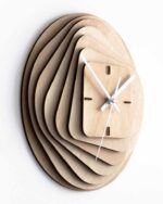 Laser Cut Layered Wood Clock 3mm Birch Plywood With 3mm Space Free Vector