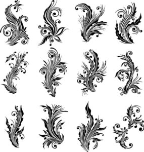 AI Floral Design Elements Vector Free Vector