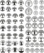 Celtic Trees Pack Free Vector