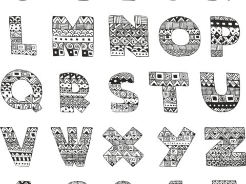 Handdrawn Ornamented Alphabet Pack Free Vector