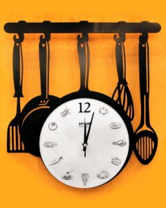 Laser Cut Kitchen Ware Wall Clock Free Vector