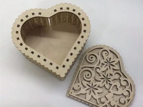 Laser Cut Plywood Heart Shaped Box Template Free Vector