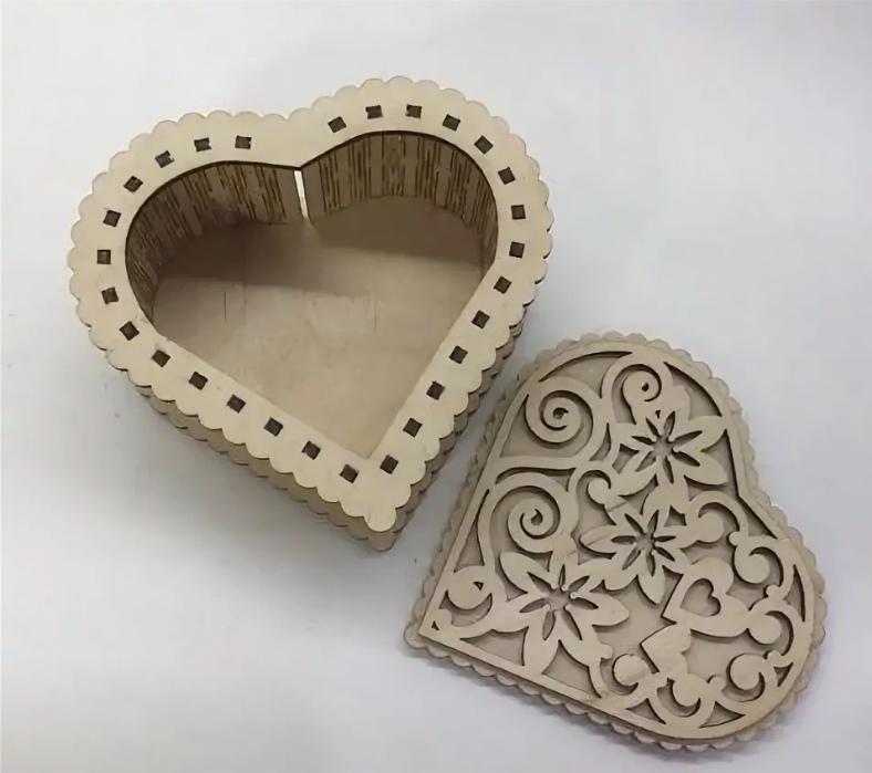 Laser Cut Plywood Heart Shaped Box Template Free Vector - ARABIC CNC