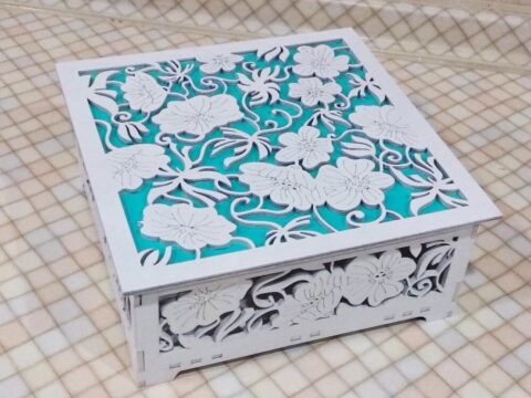 Laser Cut Decorative Wooden Jewelry Box DXF File