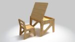 Kid Desk Table Chair DXF File