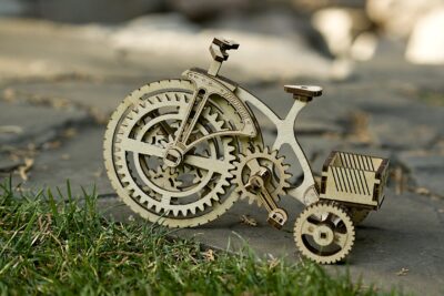 Laser Cut Wooden Mechanical Bike DXF File