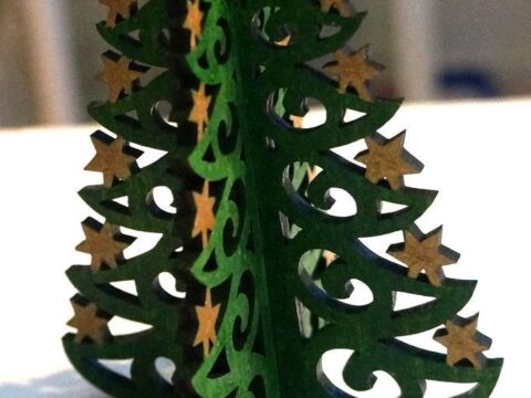Laser Cut Christmas Tree New Year Free Vector