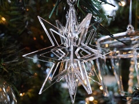 Laser Cut Snowflake Christmas Tree Ornament Free Vector
