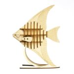 Laser Cut Engraved Wooden Fish On Stand Free Vector