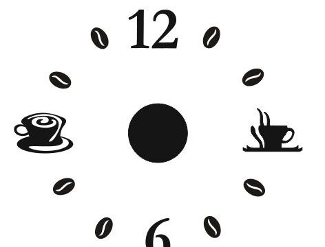 Laser Cut Simple Coffee Wall Clock Template Free Vector