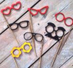 Laser Cut Cute Glasses On A Stick Photo Booth Props DXF File