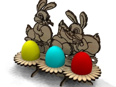 Laser Cut Wooden Easter Bunny Free Vector
