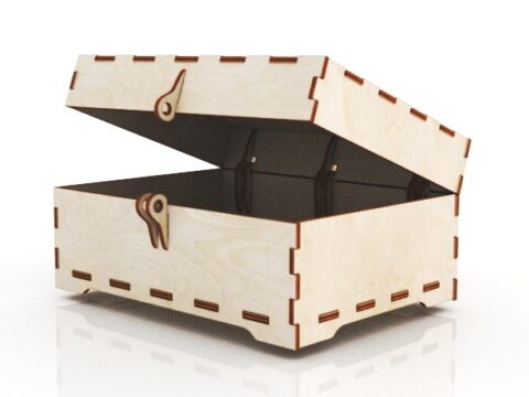 Laser Cut Wooden Jewelry Box With Lid And Lock Free Vector