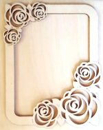 Photo Frame with Roses Laser Cut Free Vector