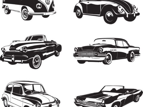 Retro Cars Vector Pack Free Vector