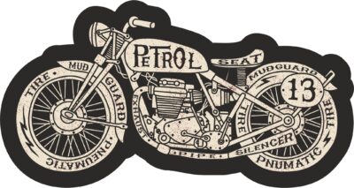 Moto Retro Sticker Free Vector