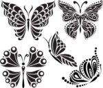 Butterfly Tattoo Vector Free Vector