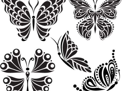 Butterfly Tattoo Vector Free Vector
