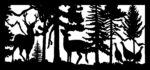 28 X 60 Buck Doe Three Turkeys Mountains Plasma Art DXF File