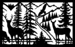 30 X 48 Doe Buck River Eagle Plasma Art DXF File