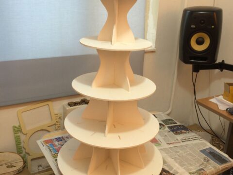 Laser Cut Multi Tier Cake Stand 4mm Free Vector