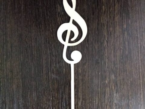 Laser Cut Music Note Cake Topper Free Vector