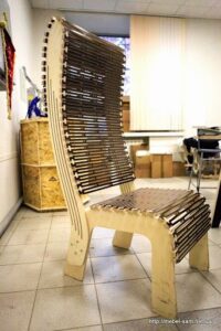 Laser Cut Live Hinge Chair DXF File