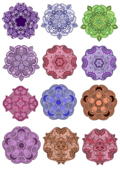 Colorful Mandala Vector Design Pack Free Vector