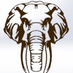 Laser Cut Engrave Decor Elephant DXF File
