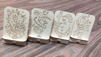 Laser Cut Phone Stands With Engraving Free Vector