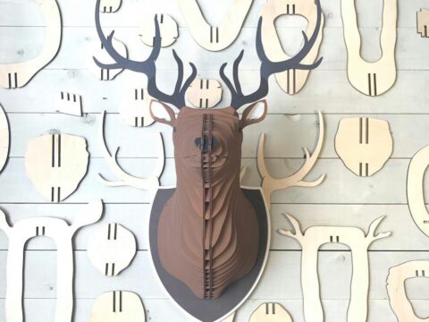 Laser Cut Wall Head Of Decorative Deer Free Vector